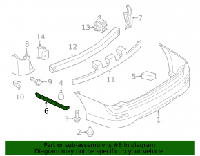 Left rear bumper mount for Nissan Quest 11-17