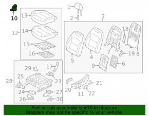 Driver's seat pad, inner side, right, Kia Niro 17-22 HEV, PHEV, black