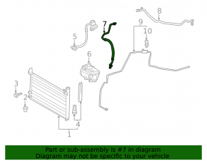 Lexus CT200h 11-15 air conditioner condenser-compressor pipe