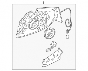 Left side mirror assembly Audi A4 B8 08-16 12 pins, memory