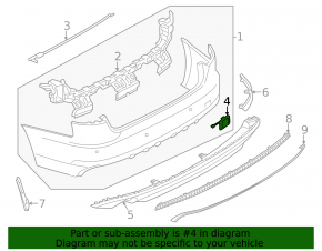 Tow hook plug for rear bumper Audi A4 B9 17-19 S-line
