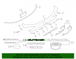OUTBACK emblem for Subaru Outback 20-23 tailgate
