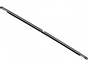 Molding door-glass central rear right Ford Fiesta 11-19 matte