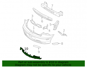 Rear bumper lower trim Mazda3 03-08 Sport