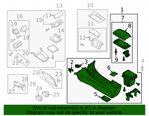 Mazda3 MPS 09-13 center console with armrest and cup holders