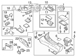 Mazda3 MPS 09-13 center console with armrest and cup holders