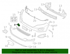 Plug towing hook front bumper Ford Edge 15-18 dorest EUR