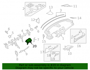 Airbag passenger in the dashboard Mazda 6 13-16 prerest, rusty pyropatron