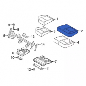 Rear seat, 2nd row, lower left side, Ford Ecosport 18-22, black combination leather, needs cleaning, torn