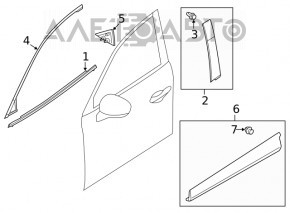 Mazda CX-5 17-25 front right door triangle, black