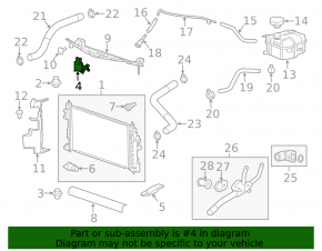Radiator bracket upper left Chevrolet Impala 14-20 2.5 metal