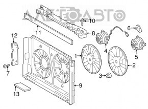 Right cooling fan motor for Lexus CT200h 14-17