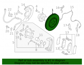 Front left brake disc for Nissan Ariya 23-25 Standard range