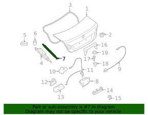 Left tailgate shock absorber BMW 1 E82 08-13 128i, 135i