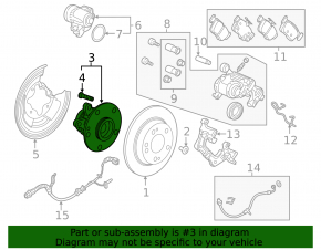 Rear left hub for Honda Civic X FC 16-21