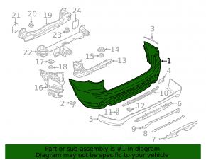 Bare rear bumper BMW X3 G01 18-21 for parking sensors, for towbar