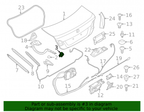 Trunk lid bumper left BMW 5 F10 11-16