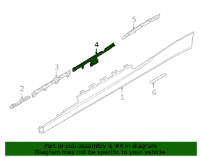 Right side sill bracket, middle section, BMW 4 Series G22 G26 21-25