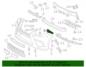 Front bumper mount right Lexus GX460 14-23 rest