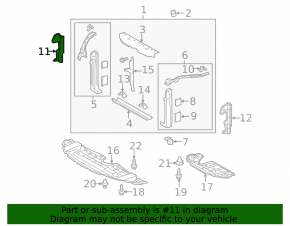 Right radiator deflector Toyota Sienna 17-20 3.5