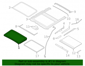Sunroof glass BMW 4 F32/36 14-20 Coupe, Gran Coupe