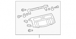 Toyota Avalon central dashboard trim with air vents, gray, 2005-2007