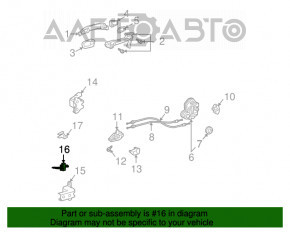 Door limiter rear left Lexus RX300 RX330 RX350 RX400h 04-09