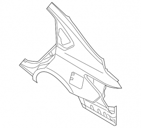 Quarter wing rear right Nissan Altima 13-15 pre-rest white, with central pillar