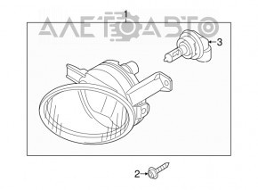 Left fog light for VW Touareg 11-16