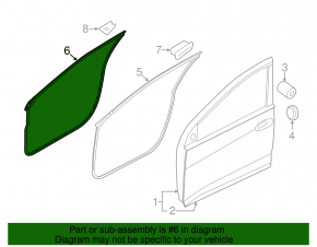 Door seal front right Hyundai Elantra UD 11-16