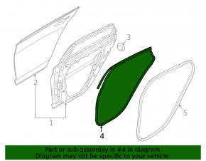 Rear left door seal Hyundai Sonata 20-22