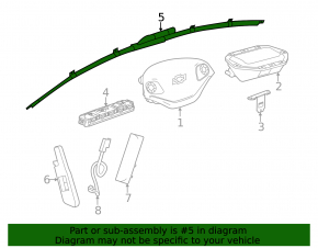 Airbag side curtain right Chevrolet Impala 14-20