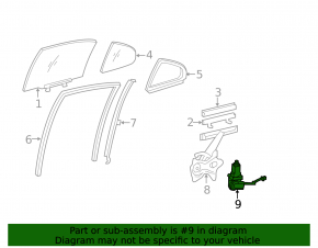 Rear right window motor for Lexus Hs250h 10-12