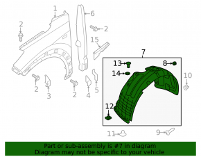 Front right mudguard Hyundai Tucson 16-18 prerest
