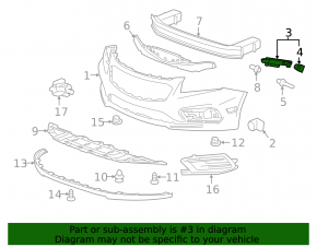 Front bumper mount right wing Chevrolet Cruze 11-15