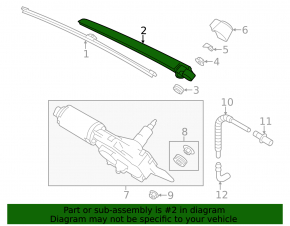 Rear wiper arm for Porsche Cayenne 958 11-14