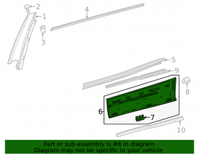 Lower outer rear right door trim for Mercedes X247 GLB 20-26, structure with chrome molding