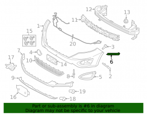 Front bumper insert lower left Ford Edge 15-18 prerest