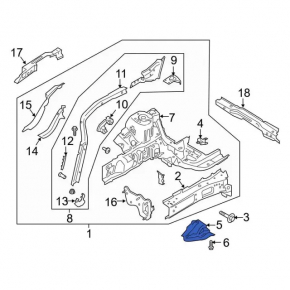 Front subframe burdock left Ford Escape MK4 20-24