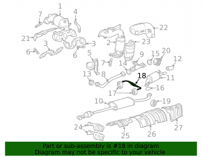 Rear muffler bracket Toyota Highlander 08-10 hybrid