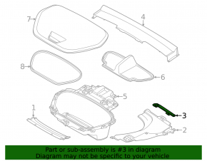 Upper right windshield wiper grille bracket for Polestar 2 21-25