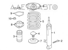 Rear left spring BMW X5 F15 14-18 for 3 rows of seats