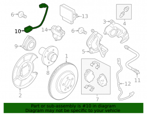 Brake pad wear sensor rear left BMW 5 F10 11-16