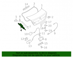 Trunk lid hinge left BMW 335i e92 07-13