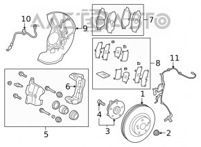 Front left hub Lexus UX200 UX250h 19-