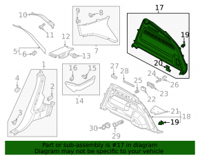 Right arch trim for Audi Q8 19-25 black