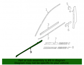 Door trim lower front left BMW X1 F48 16-19 structure