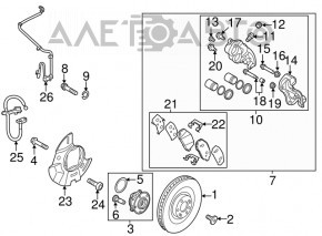 Brake Disc Cover Front Left Kia Sorento 14-15
