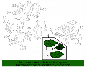 Passenger seat Mini Cooper Clubman R55 07-14 without airbag