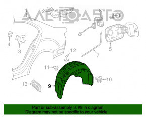 Rear left fender liner for VW Jetta 11-14 USA